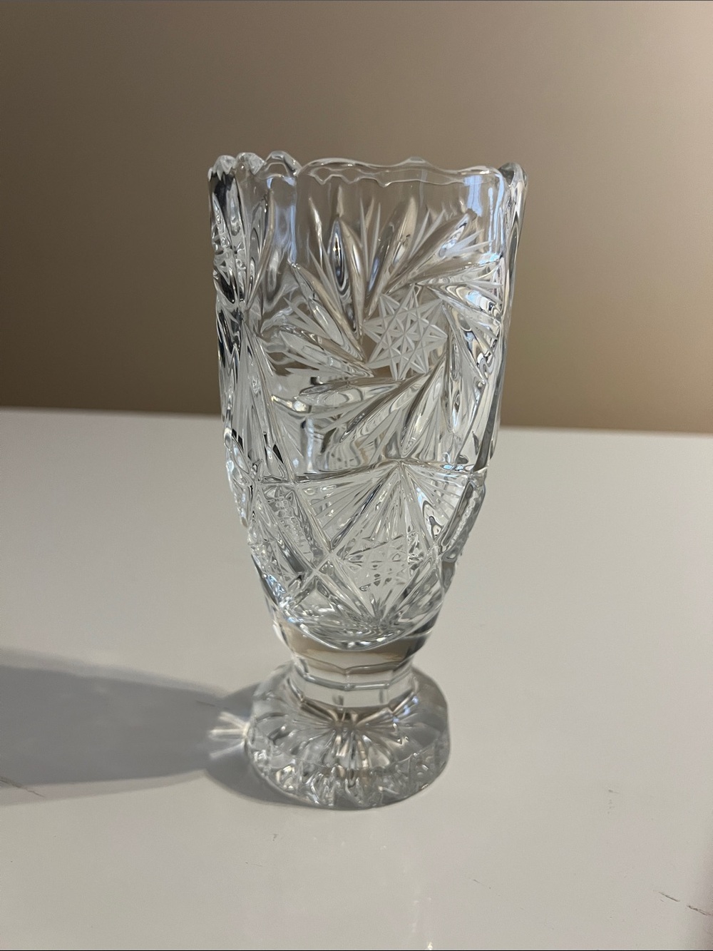 Vintage Crystal pedestal vase